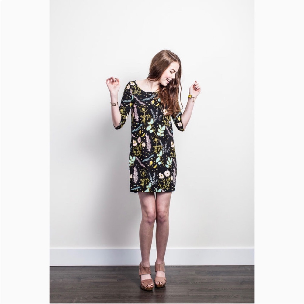 Thief & Bandit shift dress. Hand-printed, organic